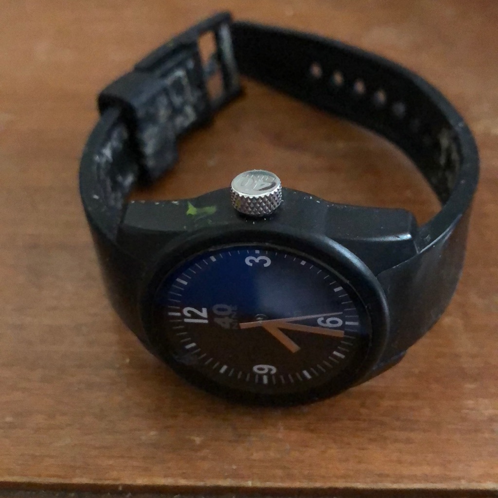 Black 40 Nine Watch With Rubber Strap
